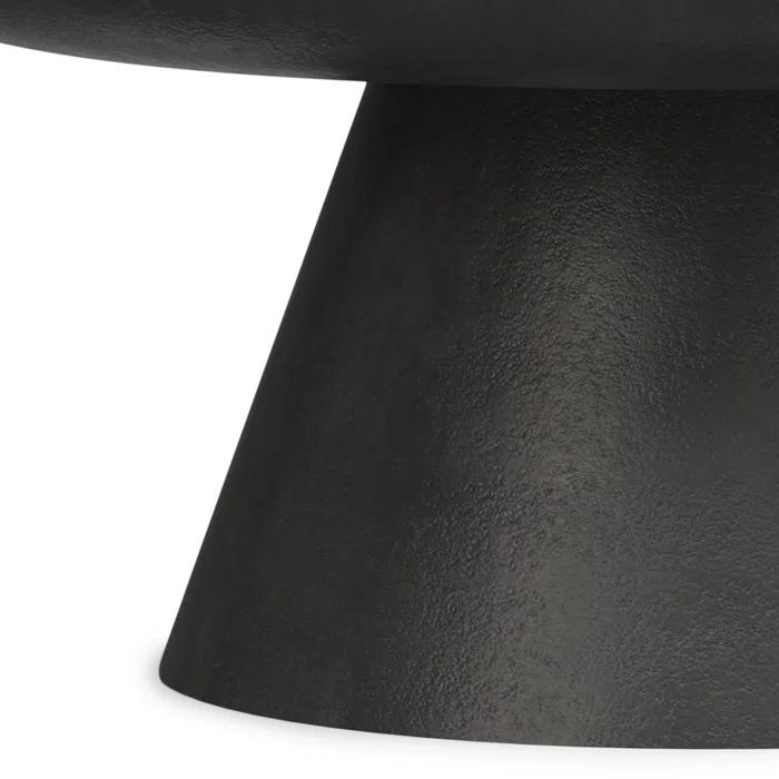 Simpli Home Alexa 30"W Cast Aluminum Mid-Century Modern Round Coffee Table with Pedestal Base, Fully Assembled