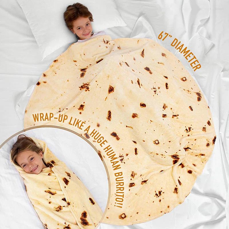 Zulay Kitchen Tortilla Blanket Double Sided Polyester for Adult and Kids Machine Washable
