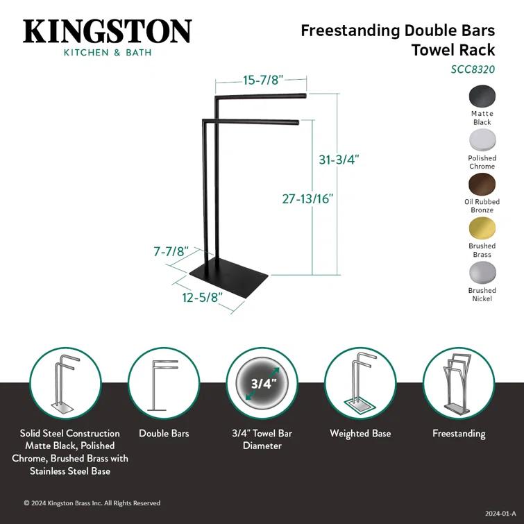 Kingston Brass Kingston Brass Edenscape Freestanding Dual Towel Rack SCC8328