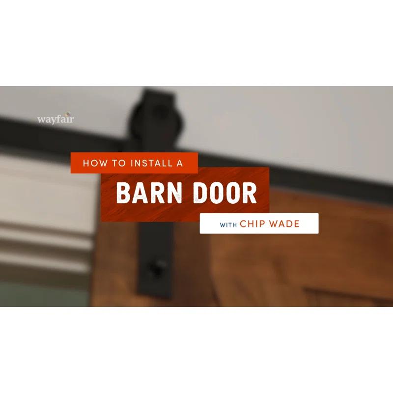 Creative Entryways Cottage 36'' x 84'' Solid Wood Paneled with Installation Hardware Kit Barn Door