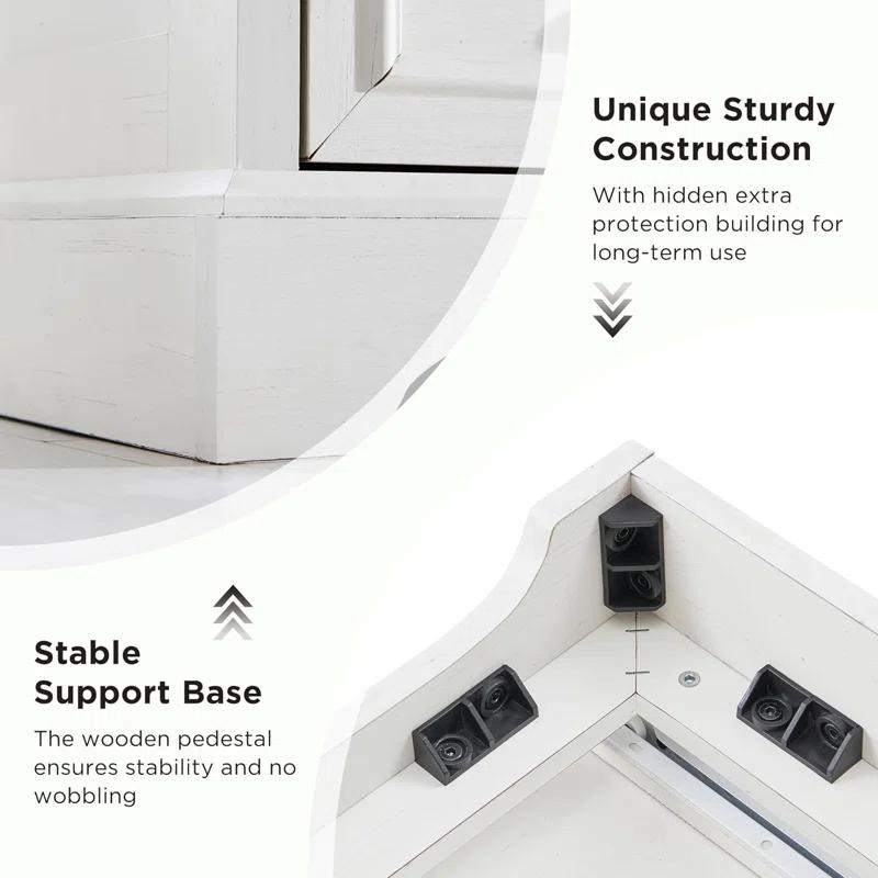 Lark Manor™ Ursula 52"W Farmhouse 6 Wide Drawer Dresser, Bedroom Chest of Drawers With Anti-Tip Design