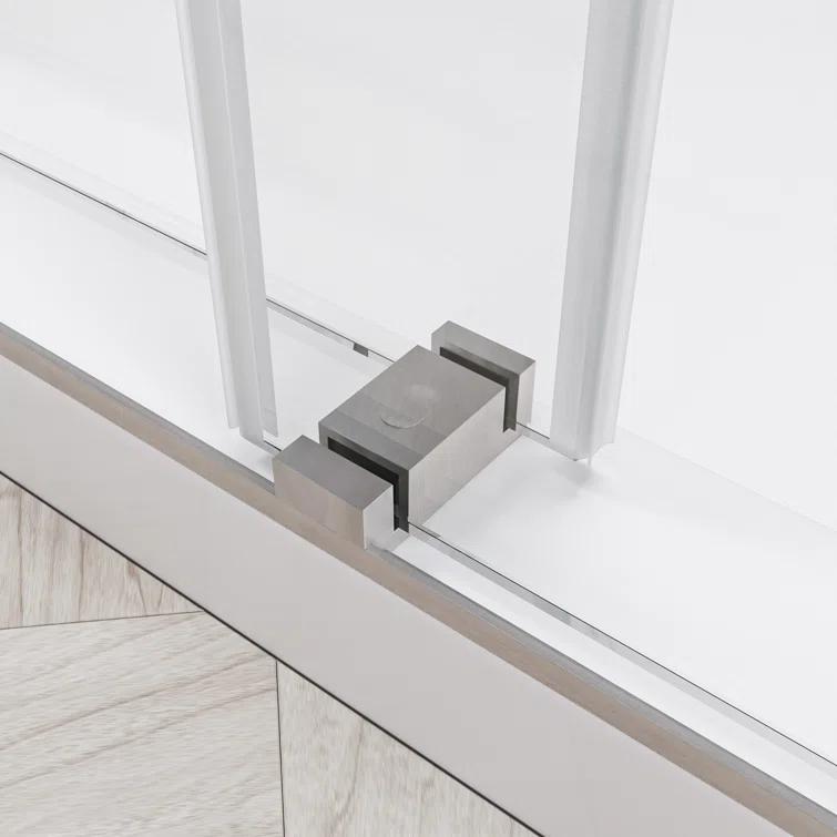 AZUPIN 60'' W 66'' H Frameless Rectangle Reversible Shower Enclosure AZ-DS01-6066-BR