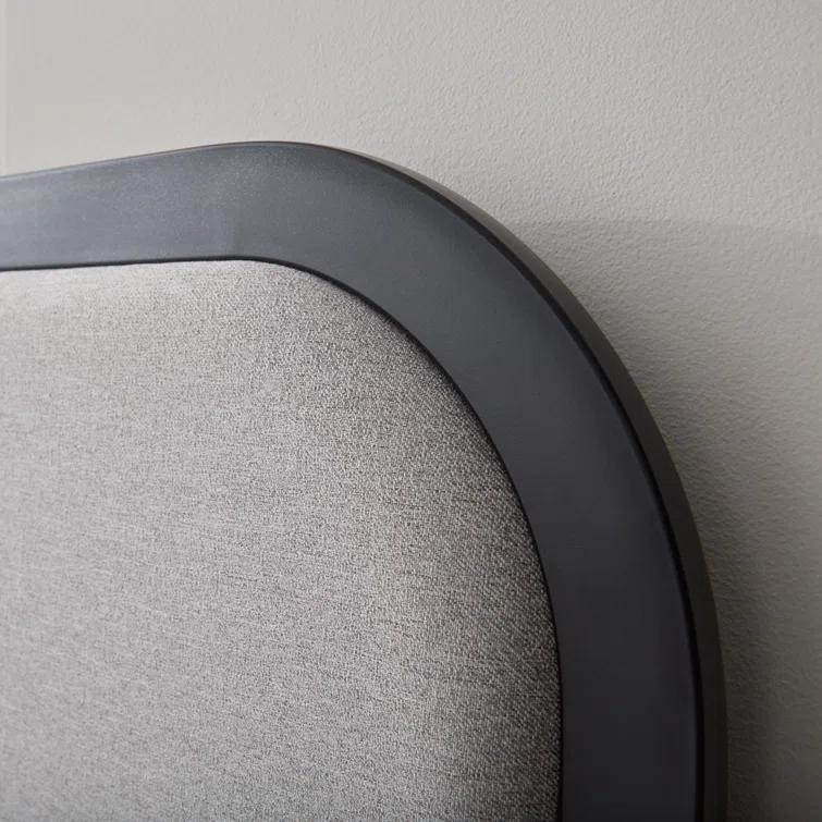 Brookside Metal Bed Frame with Rounded Upholstered Headboard