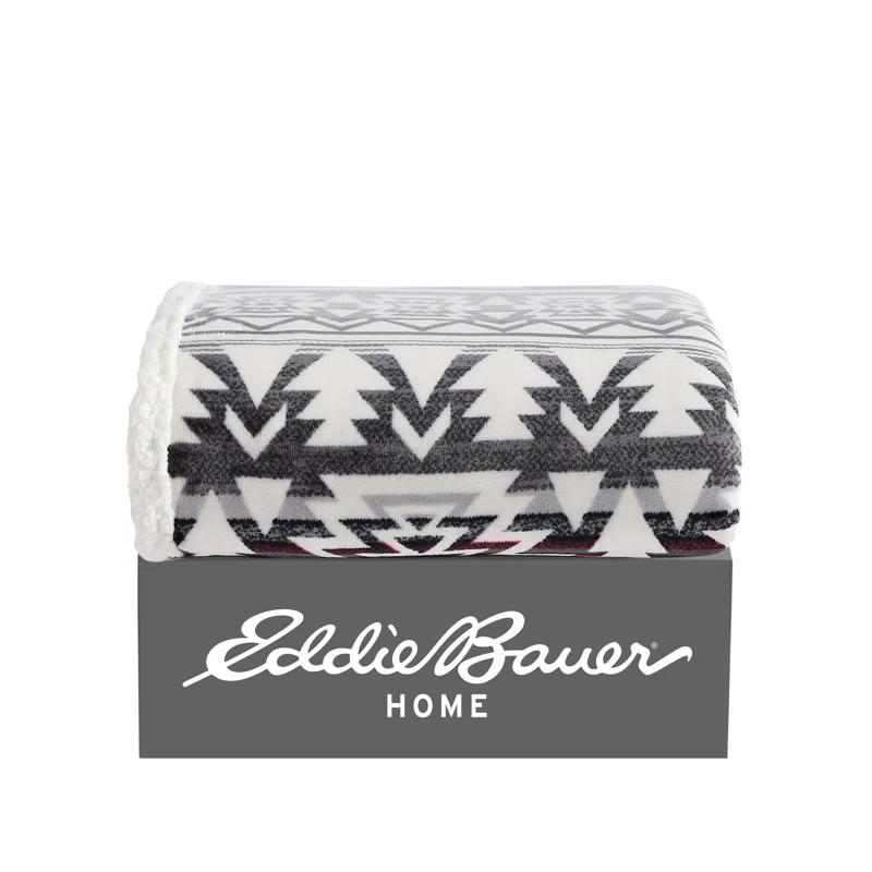 Eddie Bauer Eddie Bauer Printed Plush Fleece/Sherpa Throw Blankets