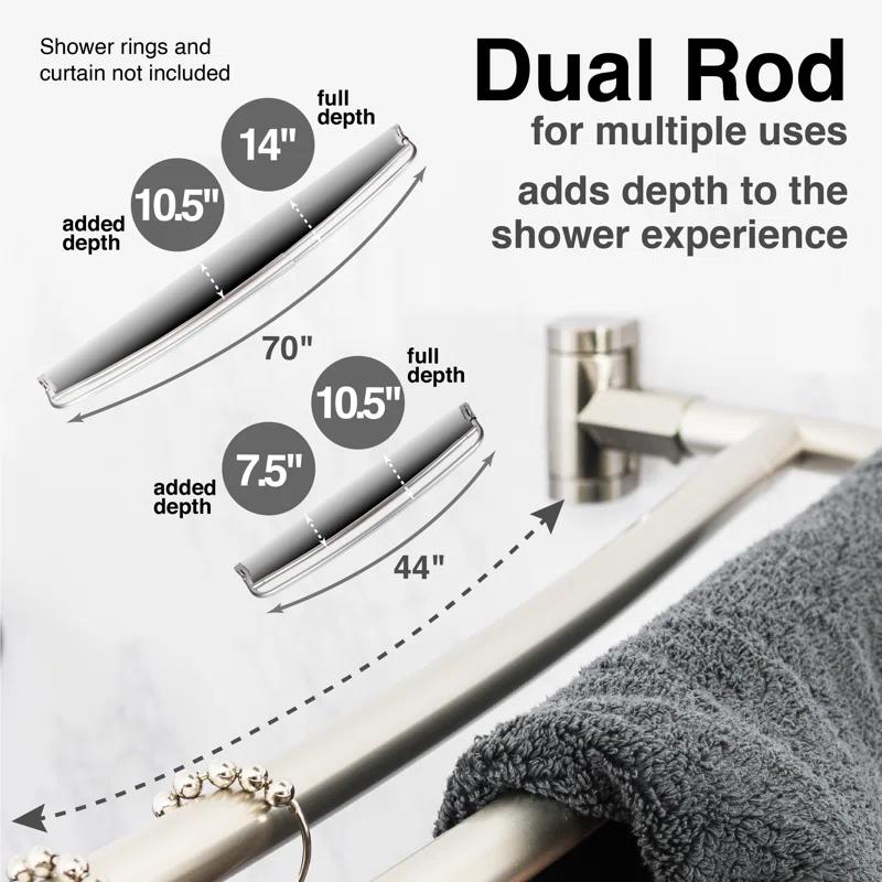 VOMGEB1 Double Curved Shower Rod, Durable Metal Construction