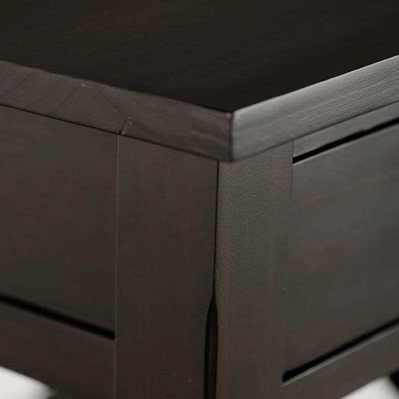 Simpli Home Kitchener 21"W Solid Mango Wood Square End Table with Storage Drawer