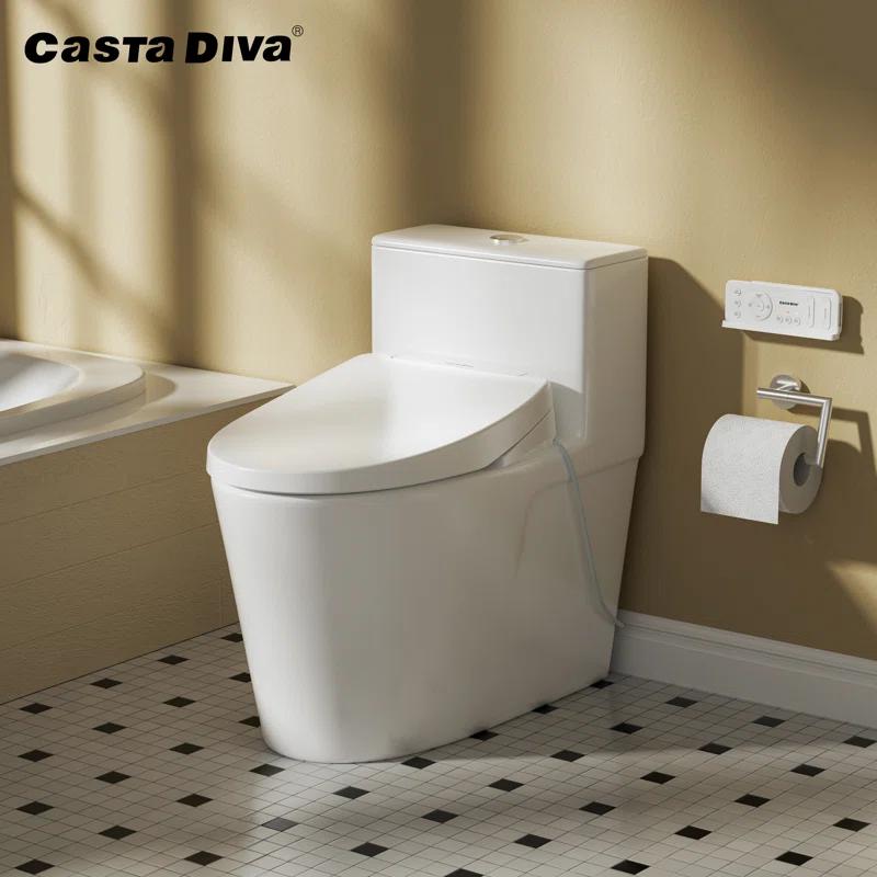 Casta Diva CD-Y020 Bidet Toilet Combo, Heated Seat, Warm Dryer, 1.0/1.6 GPF Power Dual Flush and MAP 1000g
