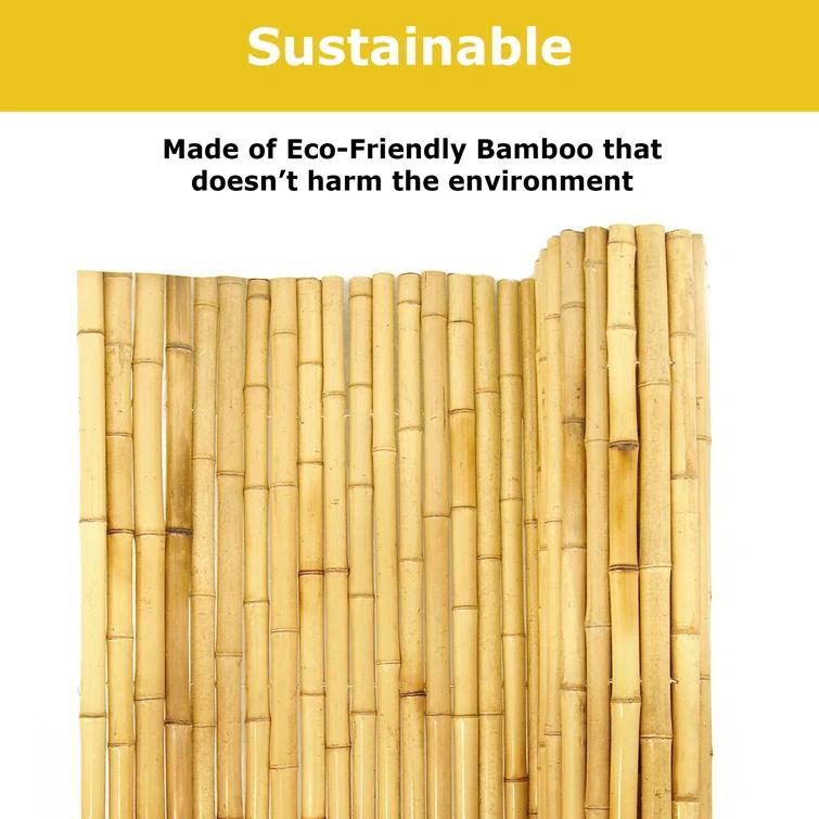 Backyard X-Scapes Natural Bamboo Fencing Decorative No Dig Fence Panels 3/4" D