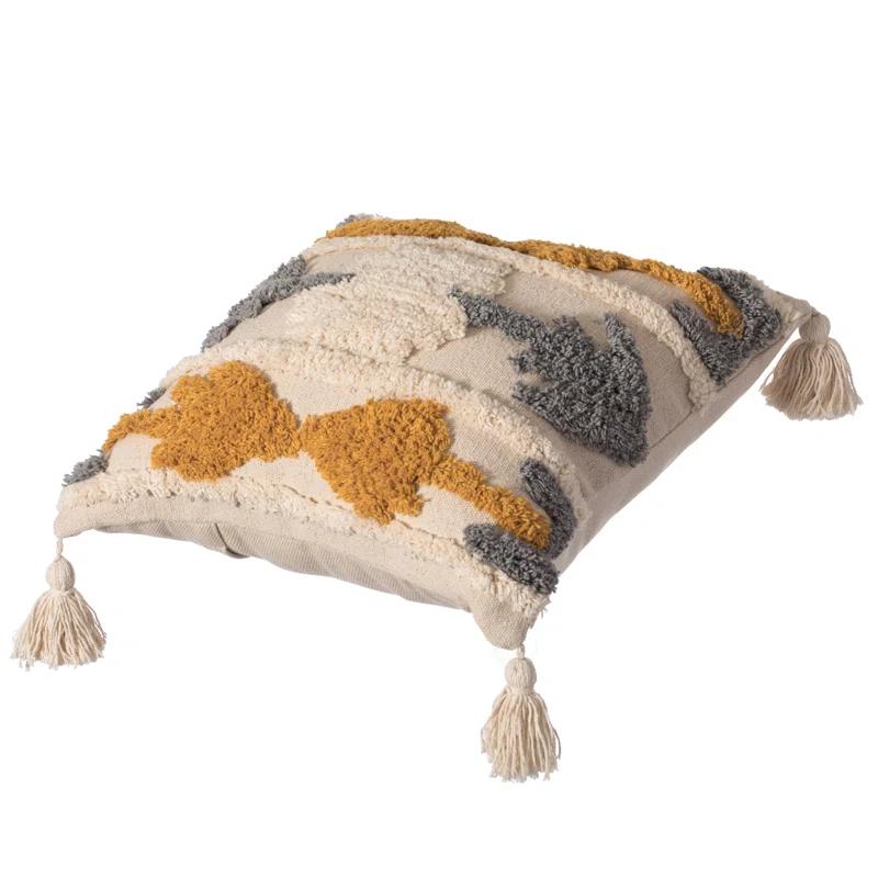 DEERLUX 16" Handwoven Cotton Throw Pillow Cover with Tufted Southwest Tribal Pattern and Corner Tassels without Cushion, Multicolor & Reviews | Wayfair