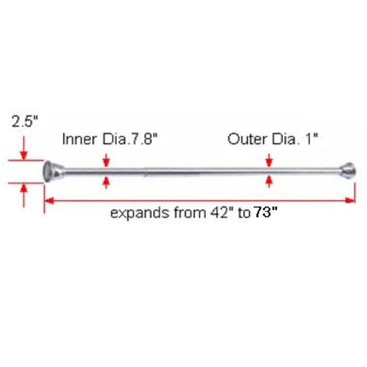 Design House Classic Adjustable Straight Tension Shower Curtain Rod for Bathroom