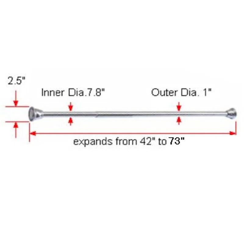 Design House Classic Adjustable Straight Tension Shower Curtain Rod for Bathroom
