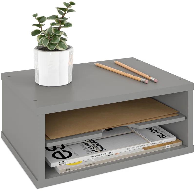 Ballucci Logan Stackable 2-Tier Paper Organizer and Monitor Stand