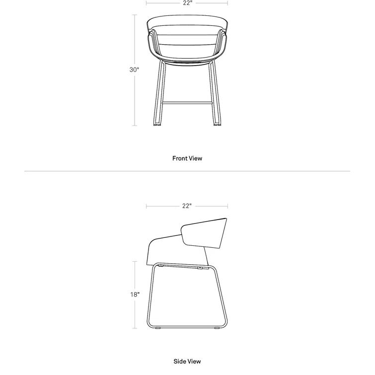 Blu Dot Racer 18'' H Sunbrella® Upholstered Armchair