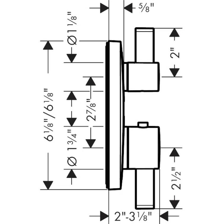 Ecostat E Temperature Memory Thermostatic Valve Trim with Diverter