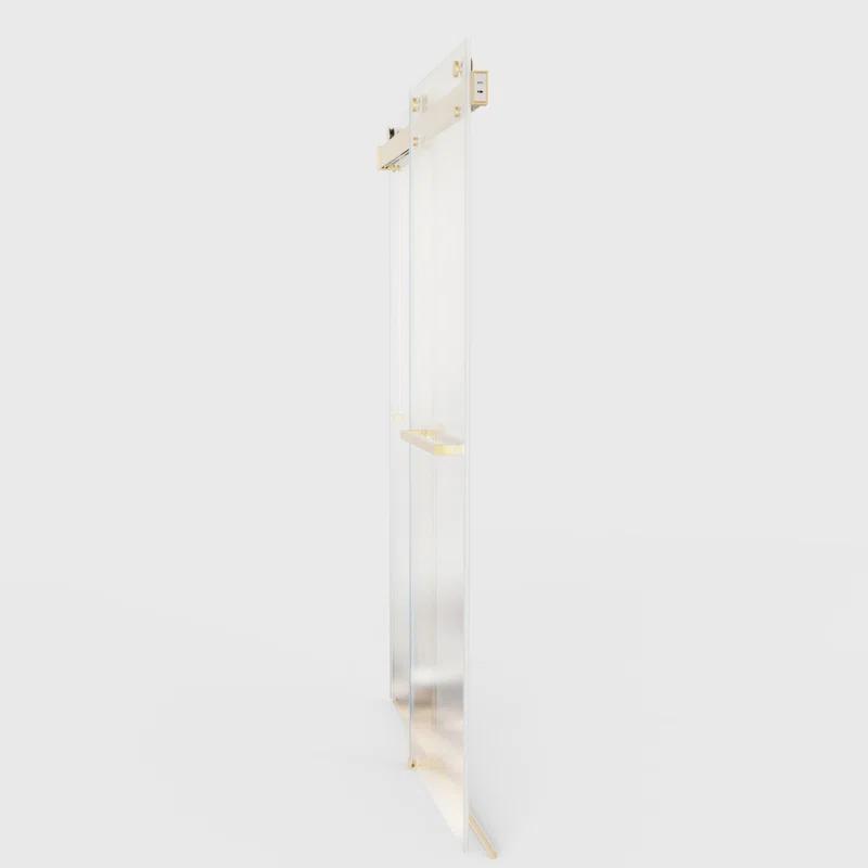 Dimorphos 56-60"W x 76"H Frameless Double Sliding Shower Door with 10mm Tempered Glass Door 11DD161822LL