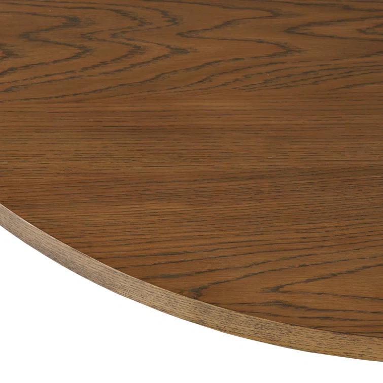Ebern Designs Helina Round Mid-Century Modern Fluted Pedestal Base Dining Table