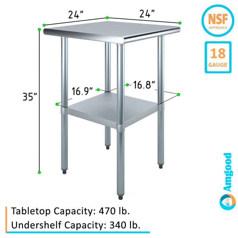 Amgood Stainless Steel Top Workbench