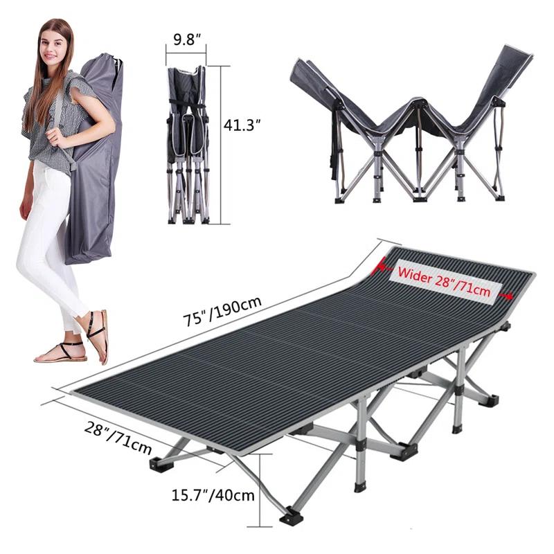ShangQuan WuLiu Portable Folding Bed, Rollaway Guest Bed Sleeping Cot with Pearl Mattress, Heavy Duty Outdoor Camping Cot
