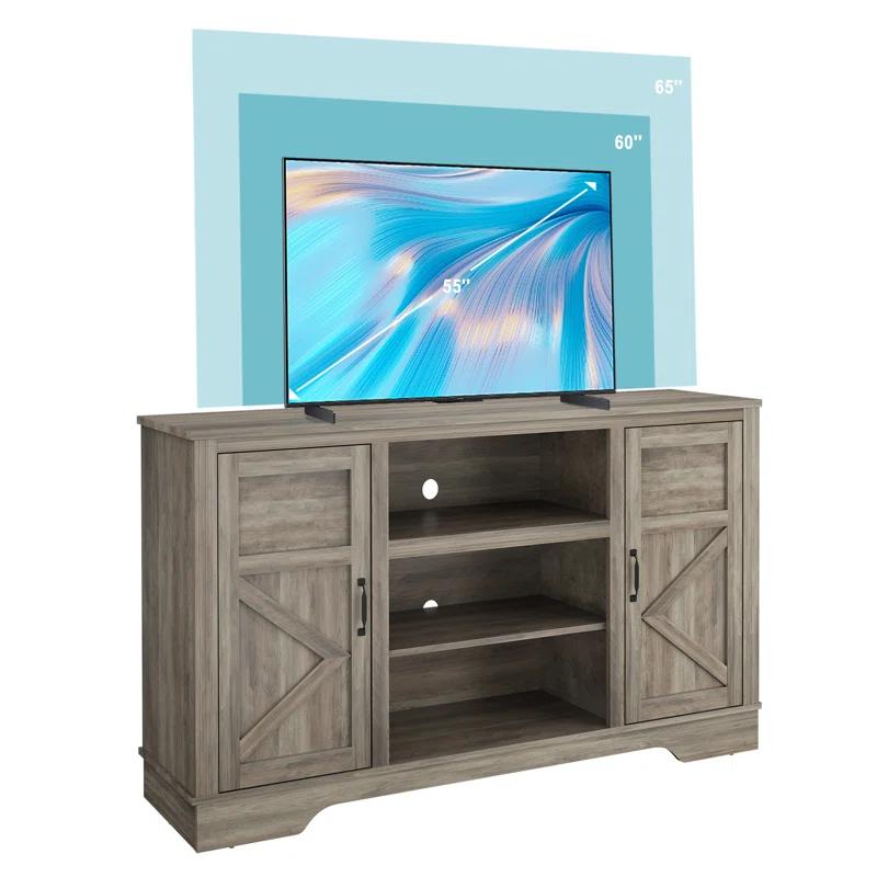 Wrought Studio™ Farmhouse TV Stand With LED Lights, Entertainment Center For 65/60/55 Inches Televisions