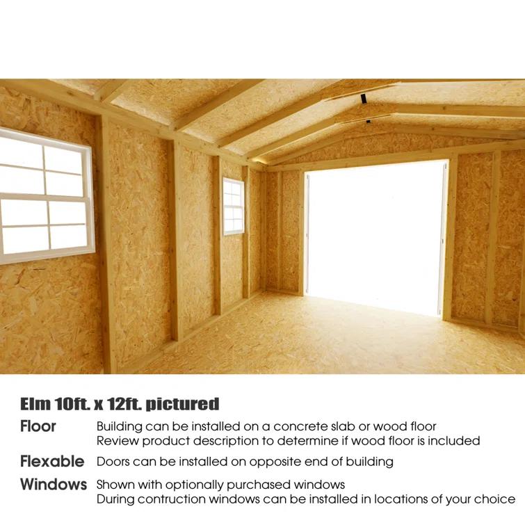 Elm 10 ft. W x 12 ft. D Solid Wood Storage Shed