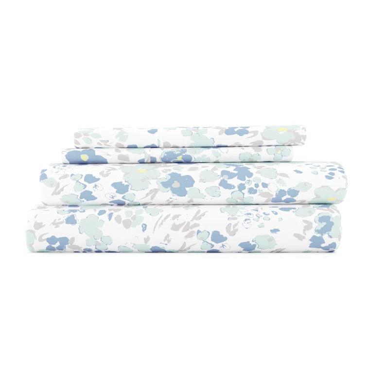 IEnjoy Home Violets Pattern Microfiber Sheet Set