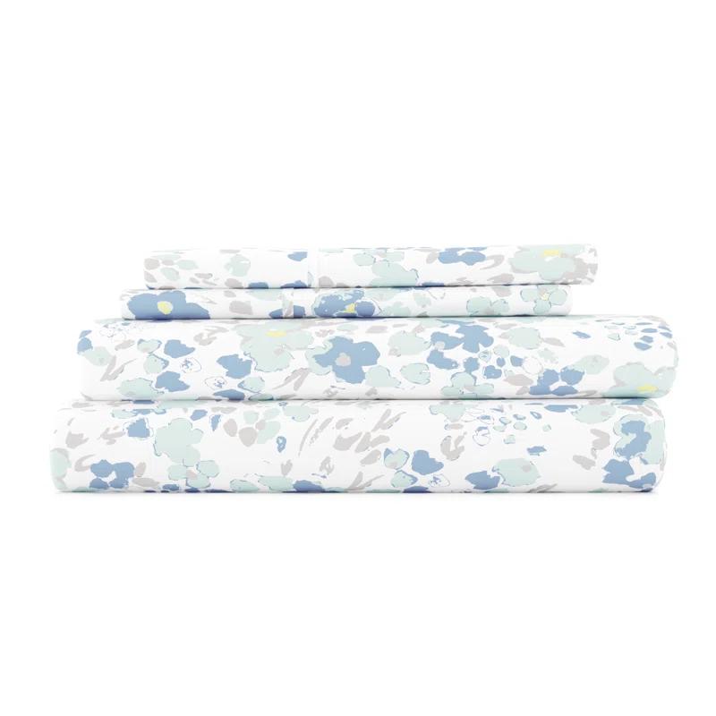IEnjoy Home Violets Pattern Microfiber Sheet Set