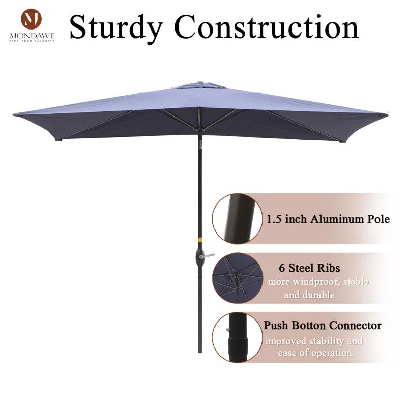 mondawe Mossas 120'' x 79'' Rectangular Market Umbrella