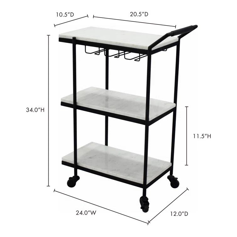 Laval Marble Bar Cart (24")