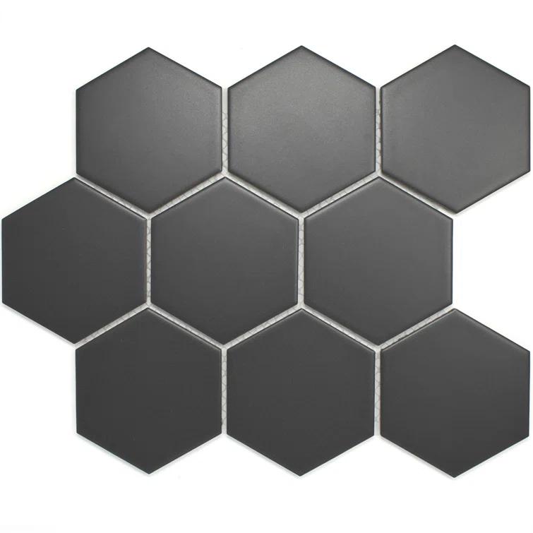 Supreme Tile Porcetile 10.08 in. x 11.64 in. Honeycomb Matte Porcelain Mosaic Wall and Floor Tile