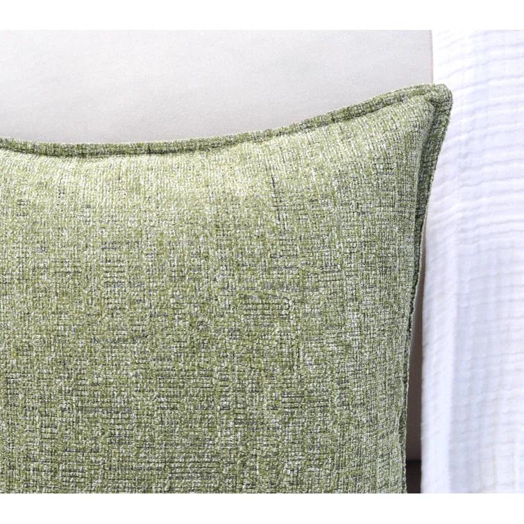 Oveesha Soft Chenille Throw Pillow Covers With Stitched Edge (Set of 2)