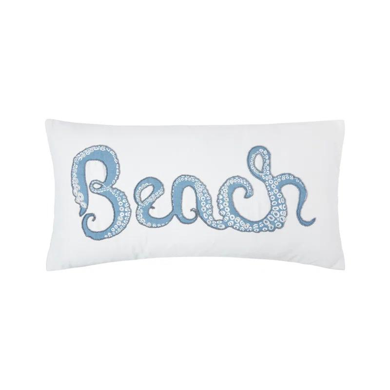 C&F Home Octopus Beach Printed and Beaded Throw Pillow