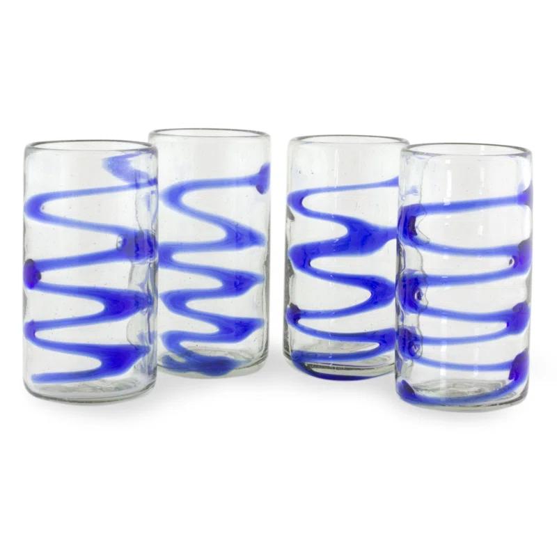 Orren Ellis Adharsh 11oz. Highball Glass Set (Set of 4)