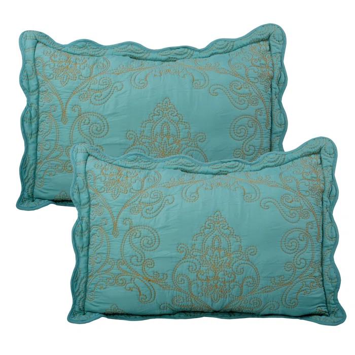 Home Soft Things 4 Piece Damask Embroidery Bedspread Set
