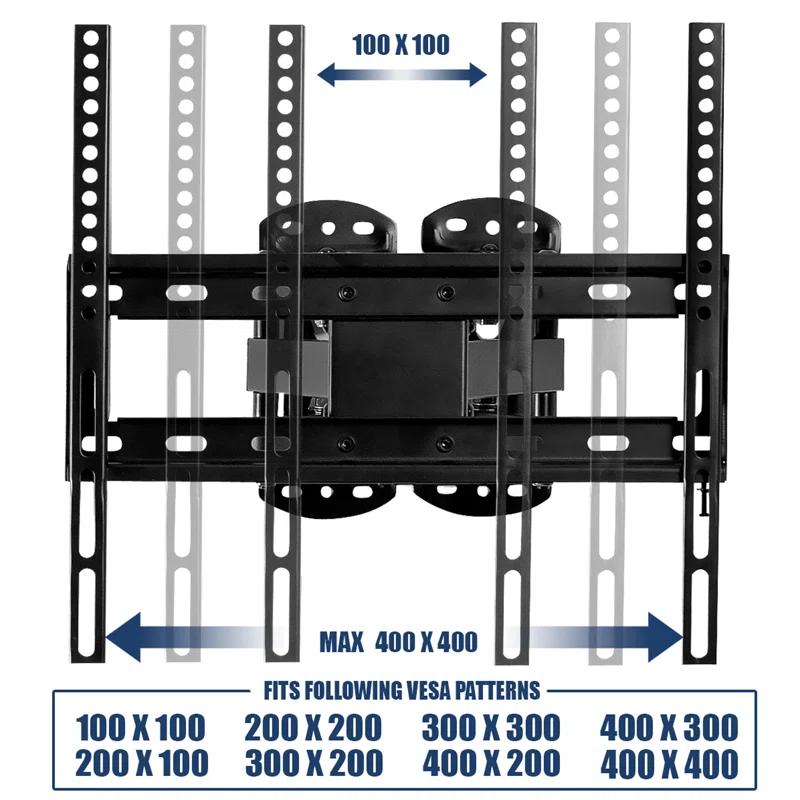 Mount-it Black Corner Mount for Holds up to 66 lbs
