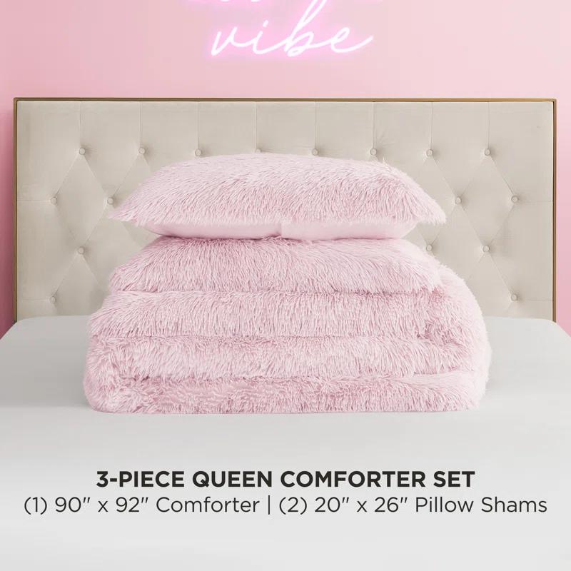 Juicy Couture Juicy Couture Shaggy Faux Fur Comforter & Shams Bedding Sets
