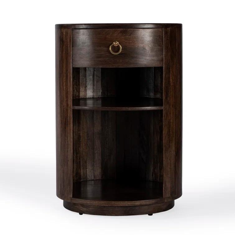 Butler Specialty Transitional Carnolitta Mango Wood End Table In Dark Brown