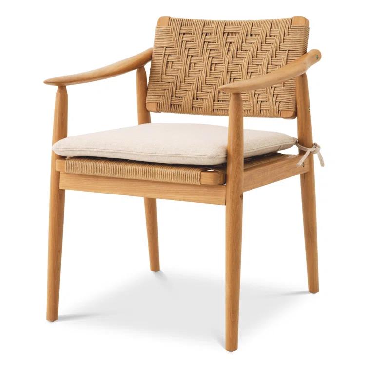 Eichholtz Coral Bay Polyethylene (PE) Wicker Wicker Outdoor Dining Armchair