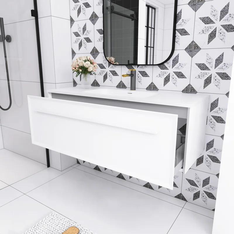 Staykiwi 48'' Single Bathroom Vanity with Solid Surface Top