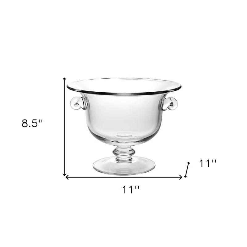 Wildon Home® Arpita 11" Clear Mouth  Blown Crystal Round Pedestal Centerpiece Bowl
