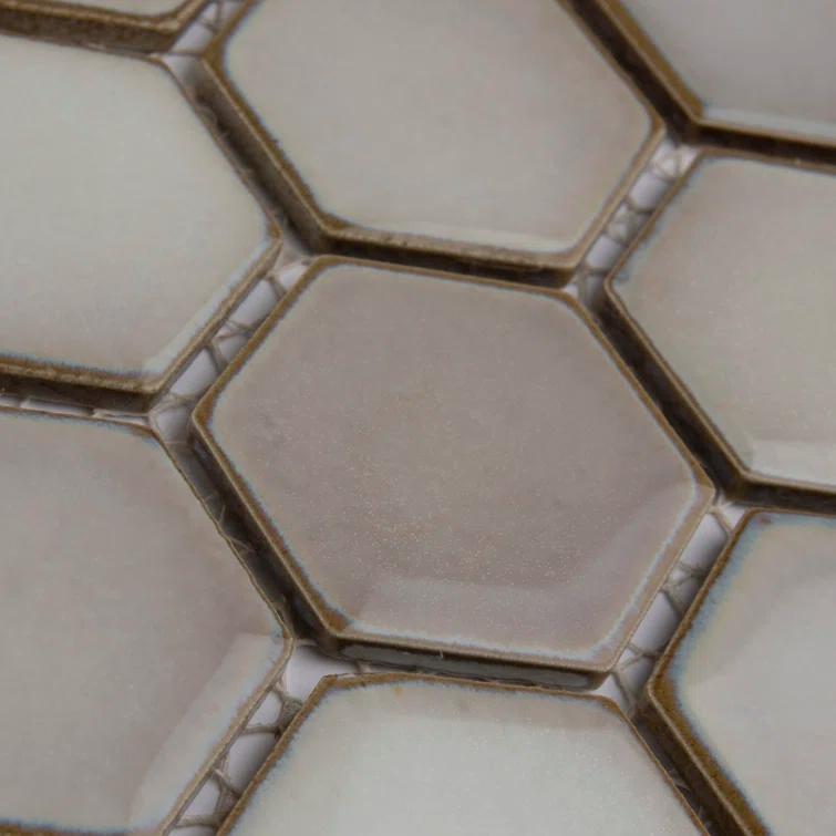 Merola Tile Hudson Due 2" Hex 10-7/8 " x 12-5/8 " Porcelain Mosaic Floor and Wall Tile