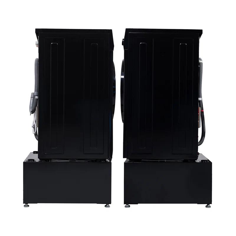 Equator Advanced Appliances All-in-one Washer Dryer Ventless FULLY BUILTIN 0-CLEARANCE 1.62cf/15lbs 110V 1400RPM with Pedestal EZ 4700 C + PDL 4455 Black