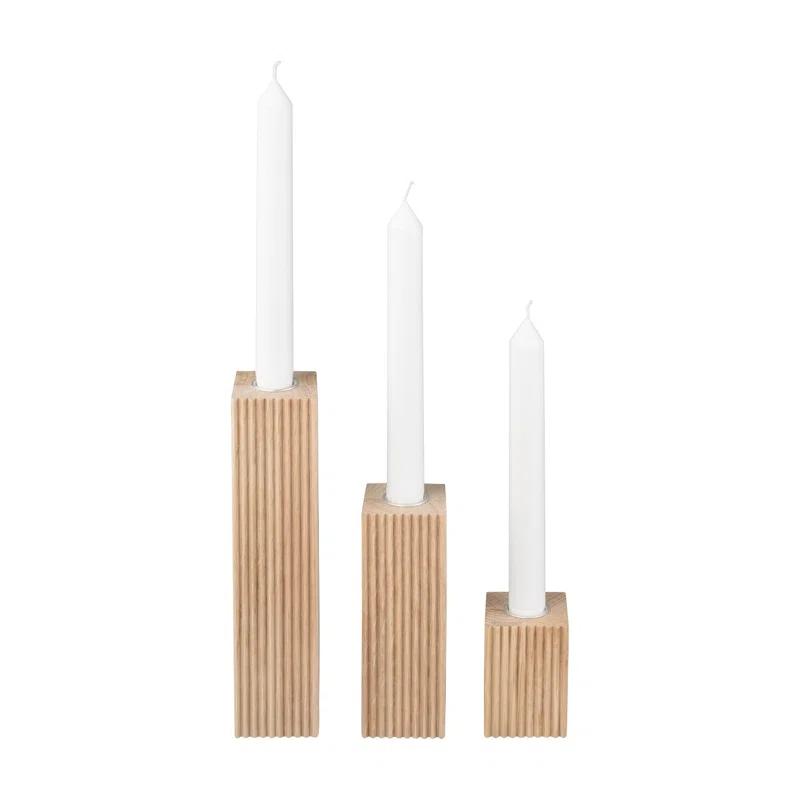 Blomus DREVA Oak Candle Holder Set - 3 pcs