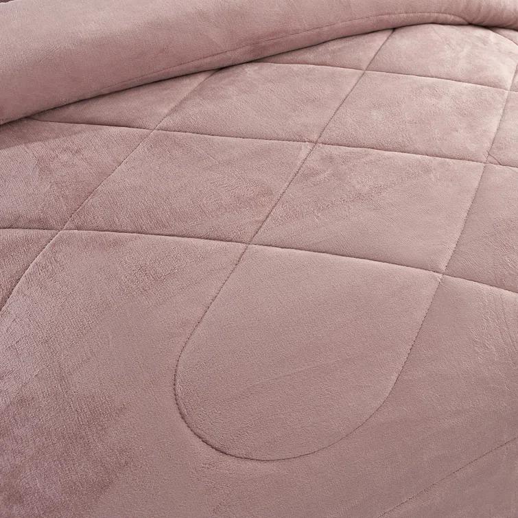 JML JML BorregoSolid1024 Microfiber Reversible 3 Piece Comforter Set, Sherpa Flannel Fleece Bed Blanket, King/Queen