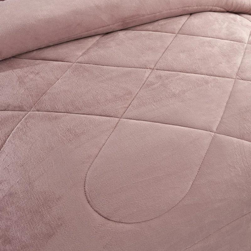 JML JML BorregoSolid1024 Microfiber Reversible 3 Piece Comforter Set, Sherpa Flannel Fleece Bed Blanket, King/Queen