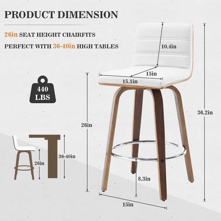 Corrigan Studio® Upholstered Swivel Stool (Set of 2)