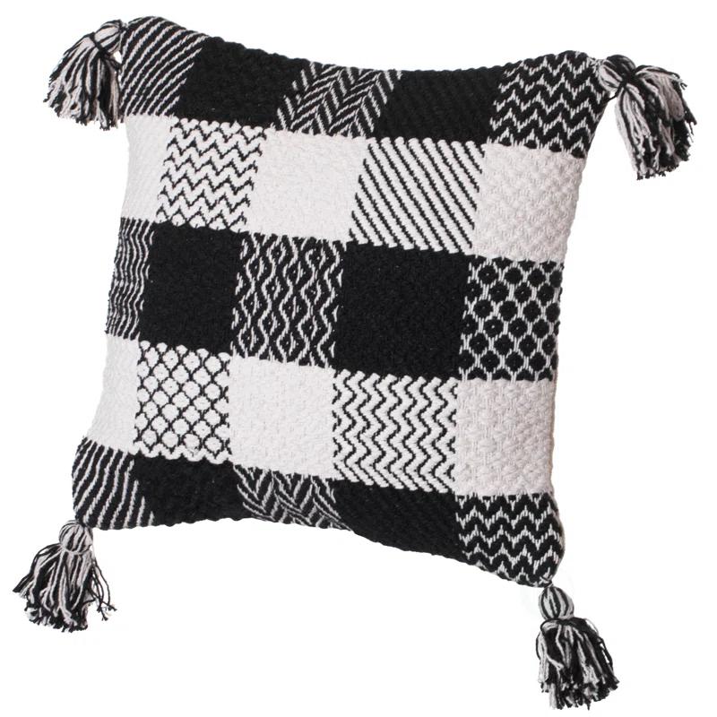 DEERLUX Gingham Throw Pillow