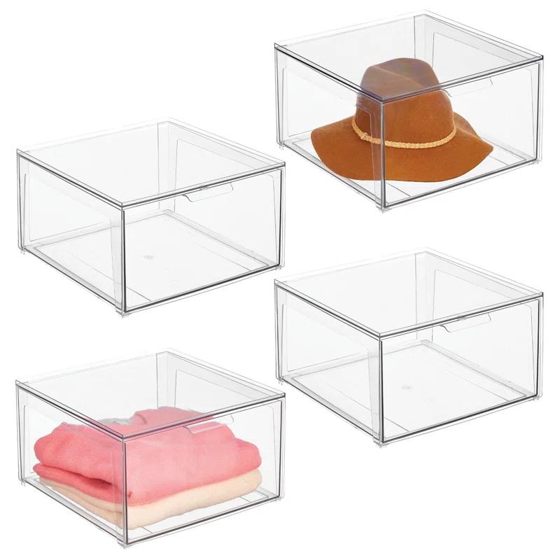 iDesign Clarity Closet Stacking Drawer Organizer 14 x 14 x 8 M4 (Set of 4)
