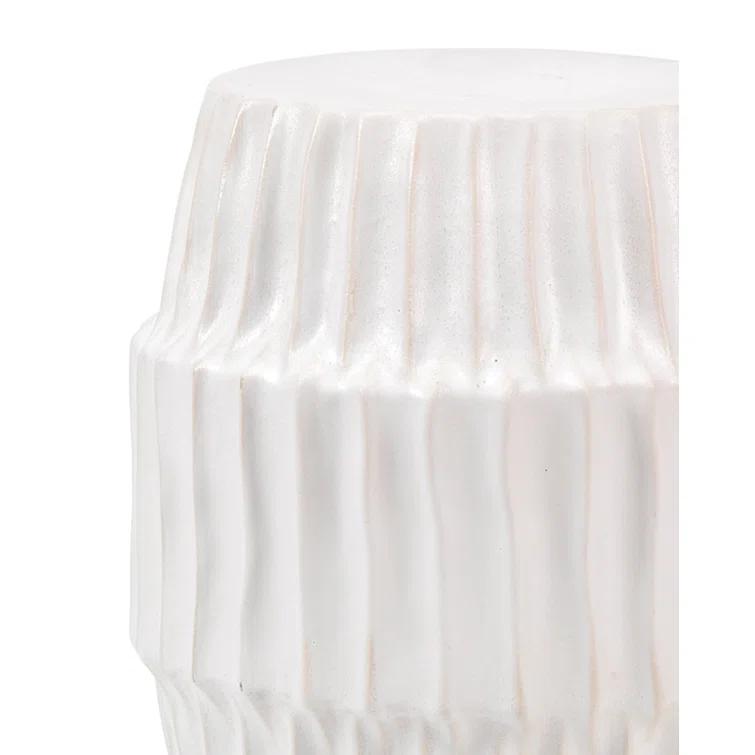 Jamie Young Co Algae Hollow Center Coastal Ceramic Side Table in White