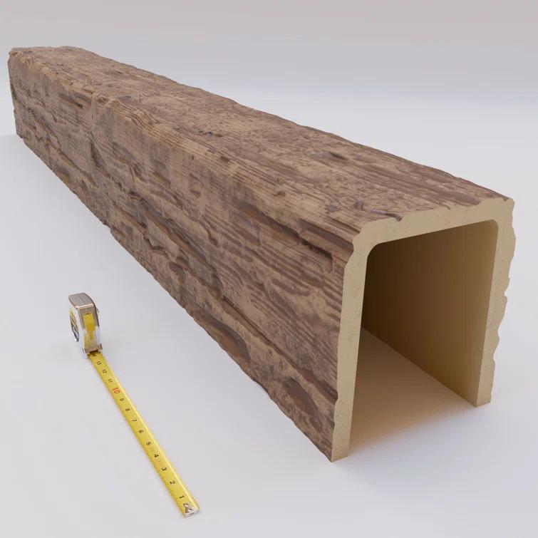 Ekena Millwork Salvaged Timber HeritageTimber Faux Wood 3-Sided Ceiling Beam (U-Beam)