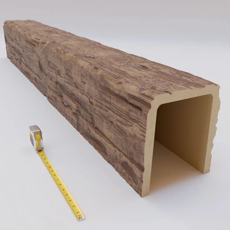 Ekena Millwork Salvaged Timber HeritageTimber Faux Wood 3-Sided Ceiling Beam (U-Beam)